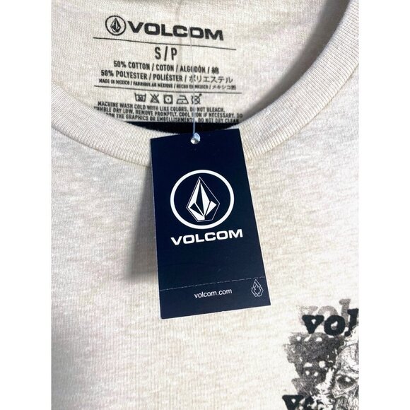 Volcom T-Shirt Mens S Oat Beast Flight Short Sleeve Crew Neck Logo NWT - Picture 6 of 8